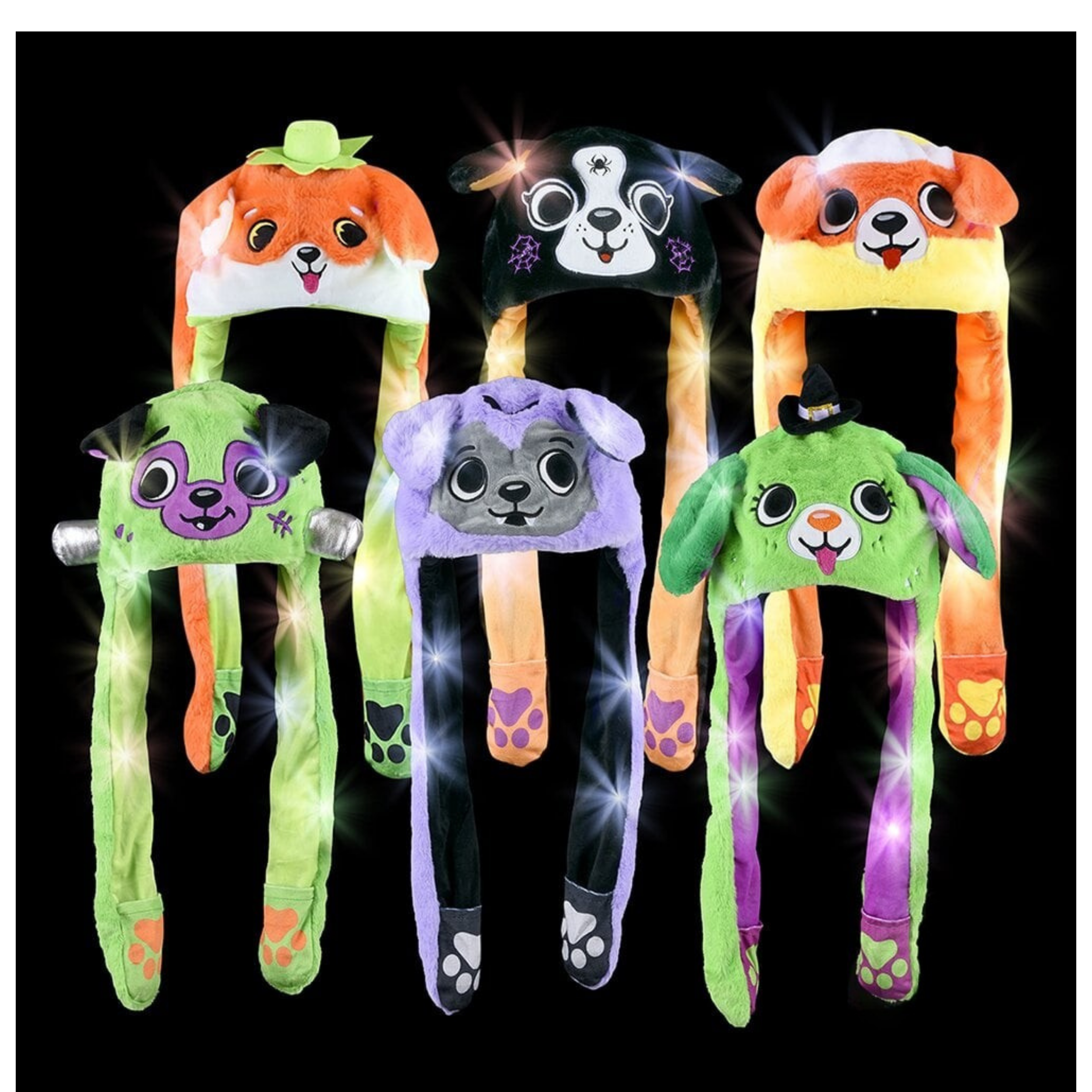 Halloween Themed Popping Ear Light Up Hat For Kids - Assorted